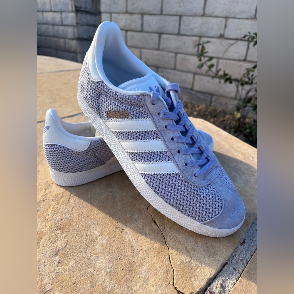 Adidas Gazelle Lavender and White Trainers - Picture 5 of 8